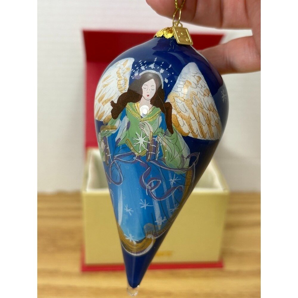 Pier 1 Li Bien Angel Tear Drop Christmas Ornament Handpainted 2019 Original Box